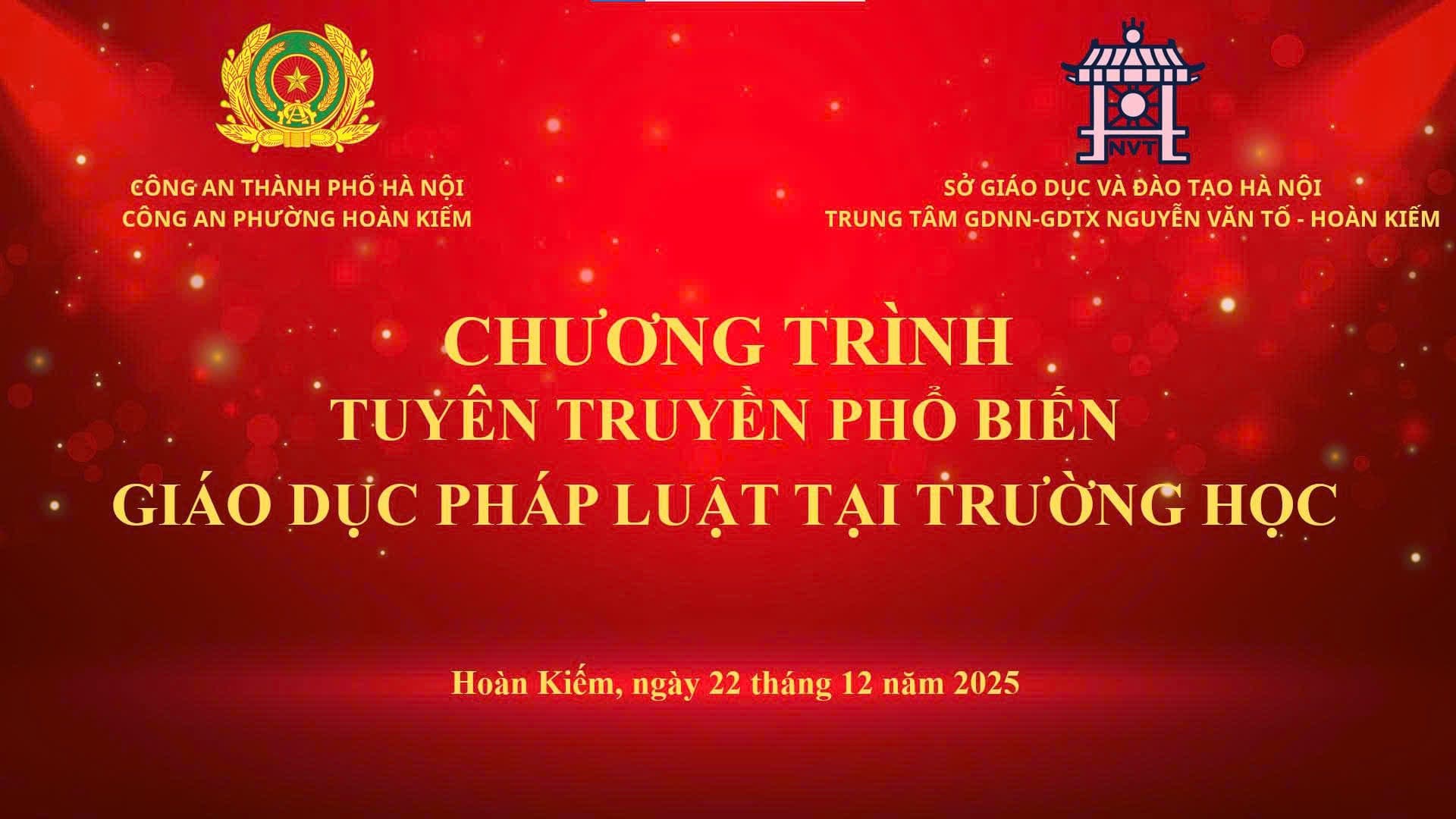 Tổ chức chương trình tuyên truyền, phổ biến giáo dục pháp luật tại trường học.