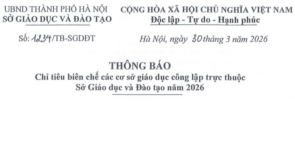 CÔNG KHAI SỐ LƯỢNG NGƯỜI LÀM VIỆC, BIÊN CHẾ VÀ HỢP ĐỒNG LAO ĐỘNG NĂM 2026